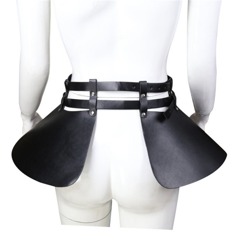 Dominitoy PU Leather Sexy Skirt with Adjustable Straps — Fetish Mini Skirt