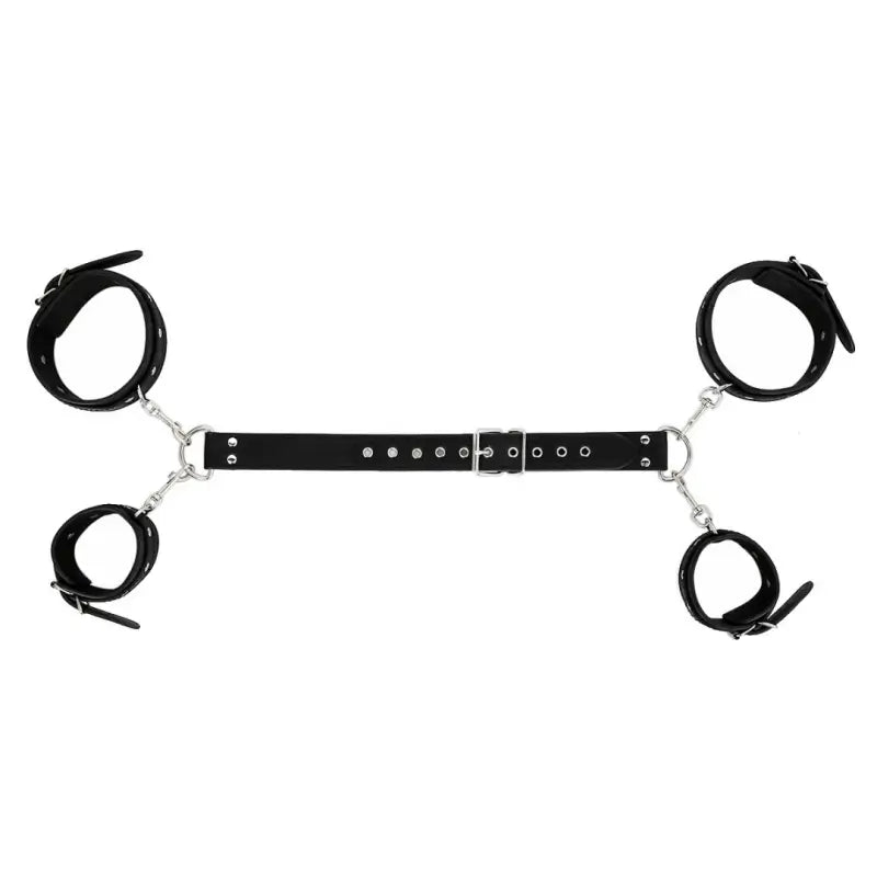 PU Leather Adjustable Arm & Wrist Cuffs — Padded Bondage Restraints Set