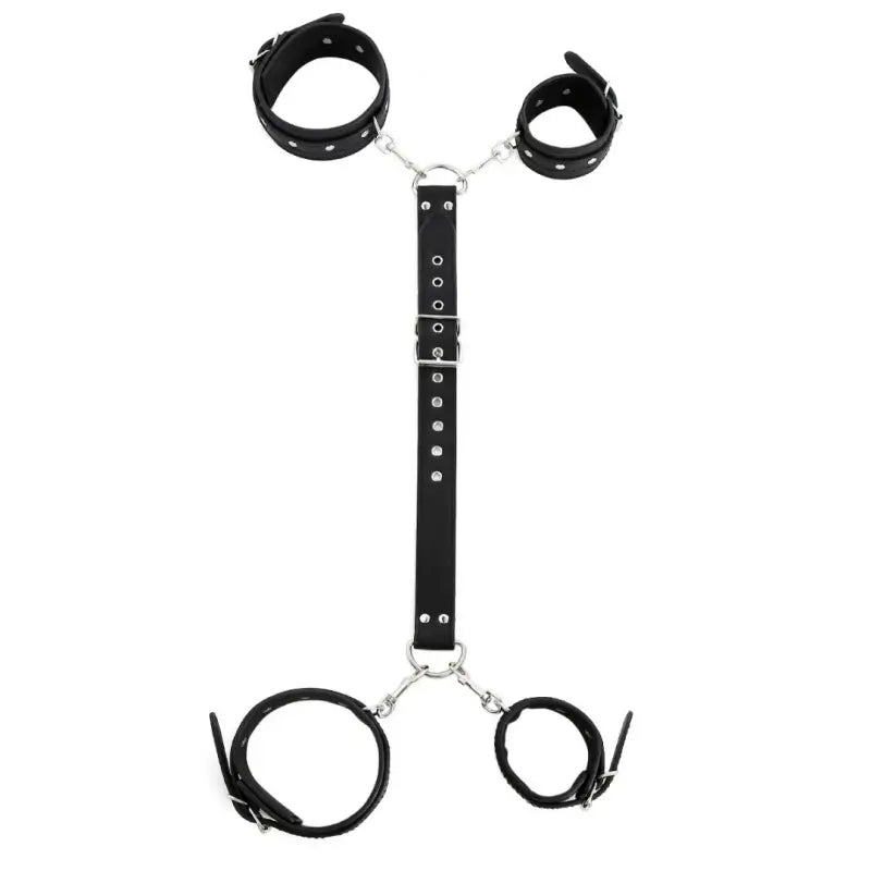 PU Leather Adjustable Arm & Wrist Cuffs — Padded Bondage Restraints Set