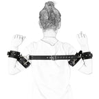 PU Leather Adjustable Arm & Wrist Cuffs — Padded Bondage Restraints Set