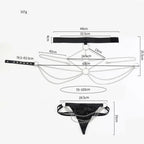 Chain Body Harness – PU Leather & Silver Chains for BDSM Play