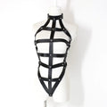Leather Harness Lingerie – Adjustable Cage Bra & Open Crotch