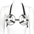 Triple O-Ring Body Harness - Adjustable Leather Chest Cage Lingerie