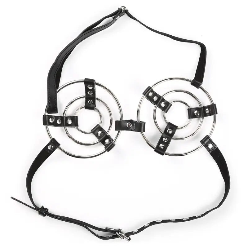 Triple O-Ring Body Harness - Adjustable Leather Chest Cage Lingerie