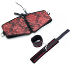Red Brocade Corset Belt + Detachable Cuffs – Chinese Floral Cincher
