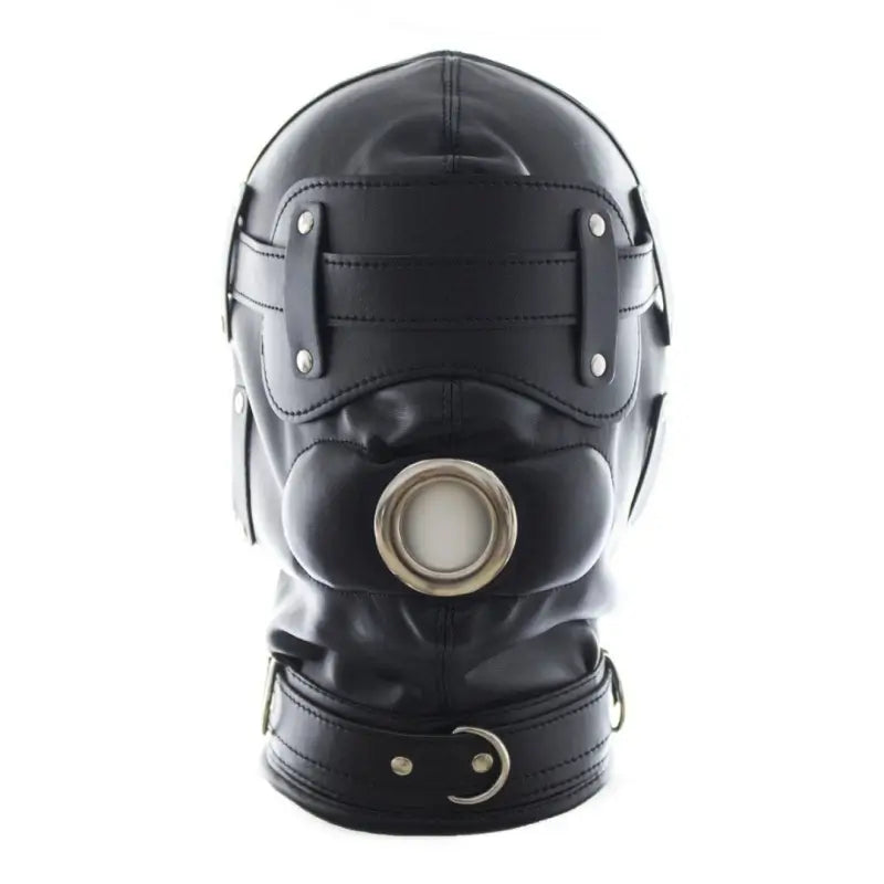 Leather Bdsm Hood – Detachable Gag Slave Mask