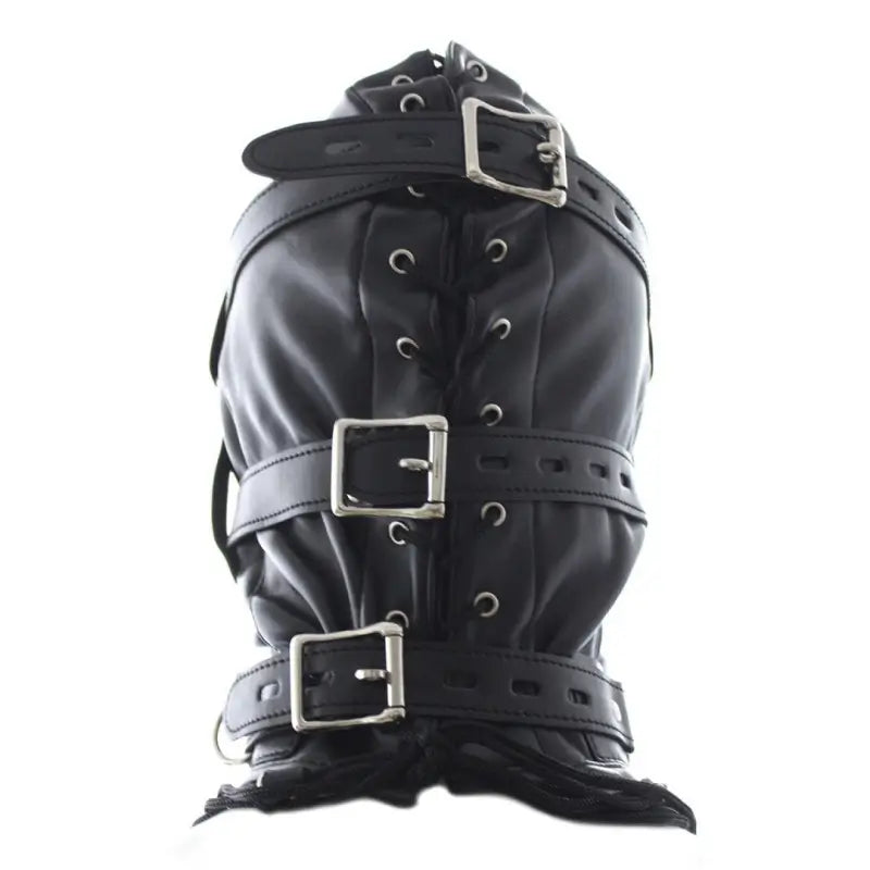Leather Bdsm Hood – Detachable Gag Slave Mask