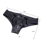 Men's Lace-Up Leather Thong – BDSM Fetish Harness Brief for Men