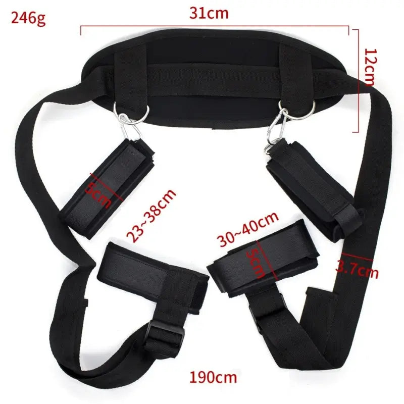Adjustable Nylon Wrist & Ankle Cuffs Set – Padded, Heavy-Duty Restraints