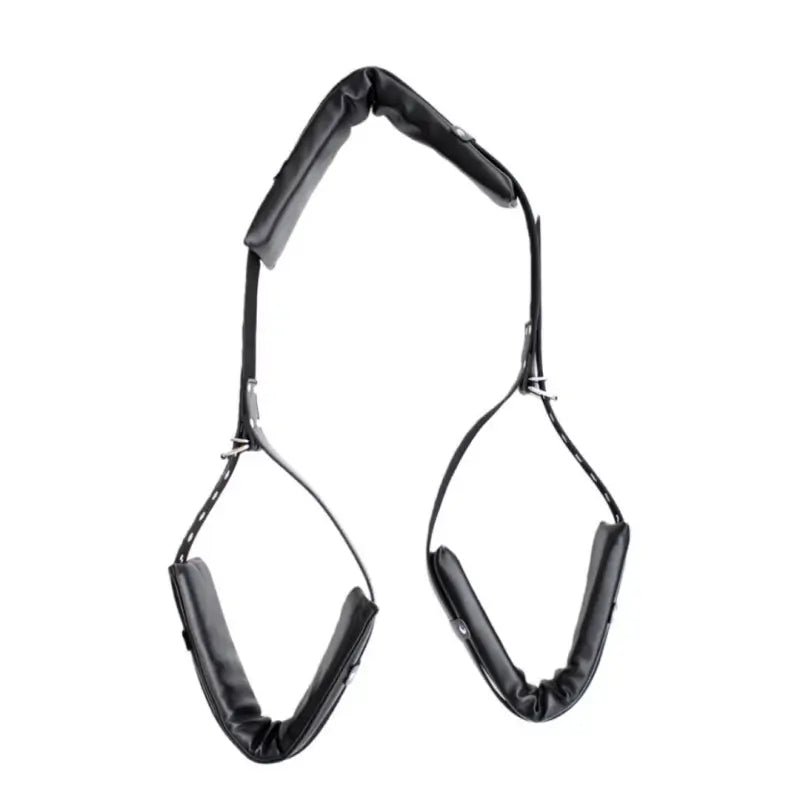 Adjustable Leather Leg Spreader Restraints - Premium BDSM Thigh Cuffs for Couples