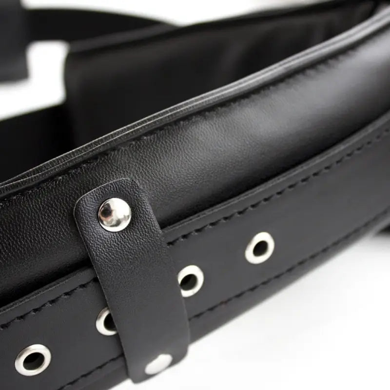 Adjustable Leather Leg Spreader Restraints - Premium BDSM Thigh Cuffs for Couples