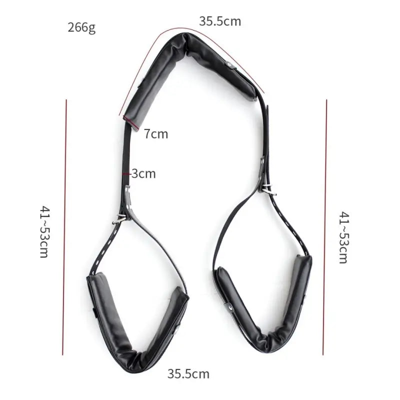 Adjustable Leather Leg Spreader Restraints - Premium BDSM Thigh Cuffs for Couples