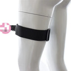 Leg Harness Dildo – 3.5 cm Ø, 10 cm, Black Nylon, Thigh-Strap Kit