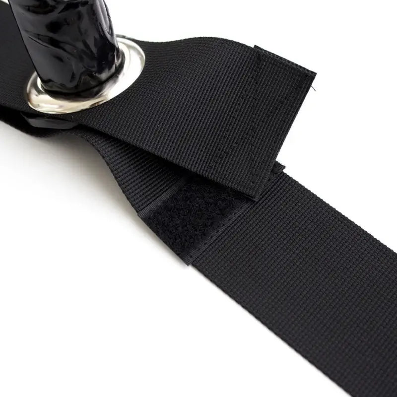 Leg Harness Dildo – 3.5 cm Ø, 10 cm, Black Nylon, Thigh-Strap Kit