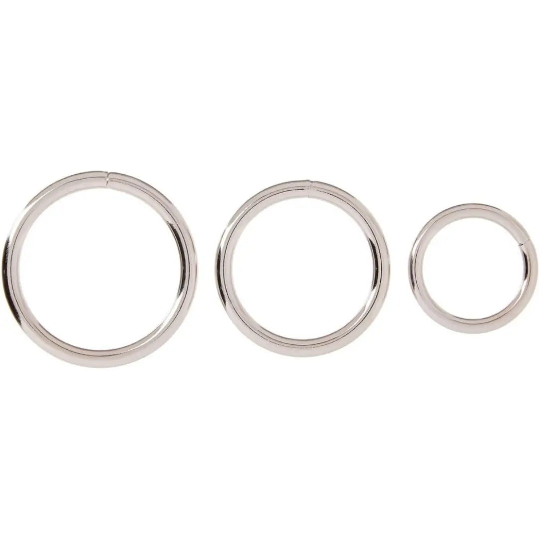 Dominitoy Stainless Steel Cock Ring Set - 3 Sizes Premium Metal Penis Rings