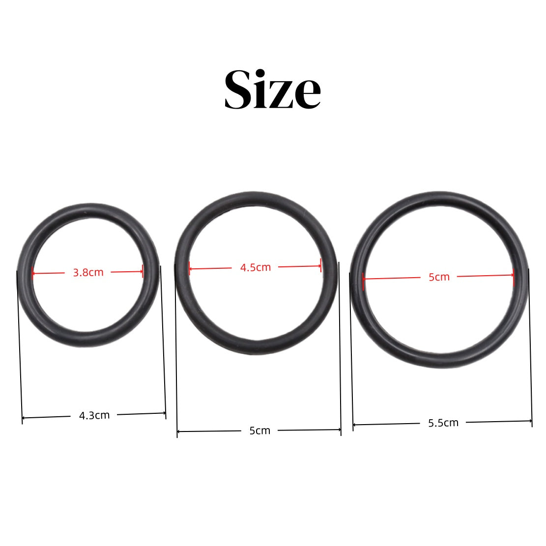 Dominitoy Silicone Cock Rings Set - 3 Sizes Premium BDSM Bondage Toys for Men