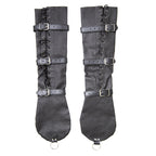 Black Leather Arm Binder Cuffs - Adjustable BDSM Restraints