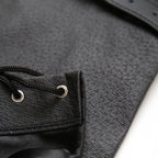 Black Leather Arm Binder Cuffs - Adjustable BDSM Restraints