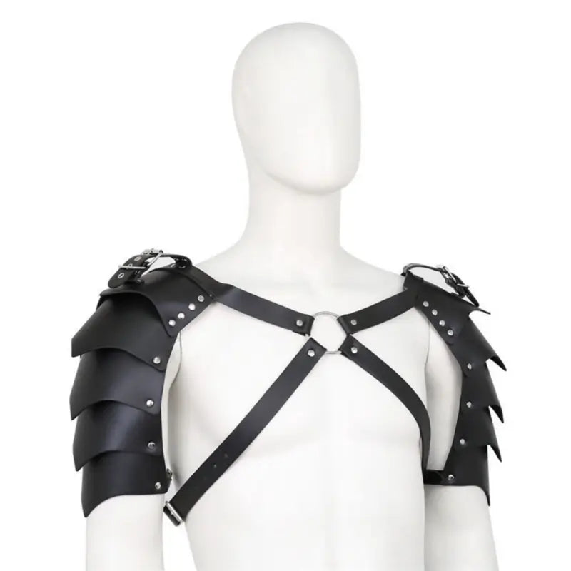 PU Leather Shoulder Armor X Chest Harness