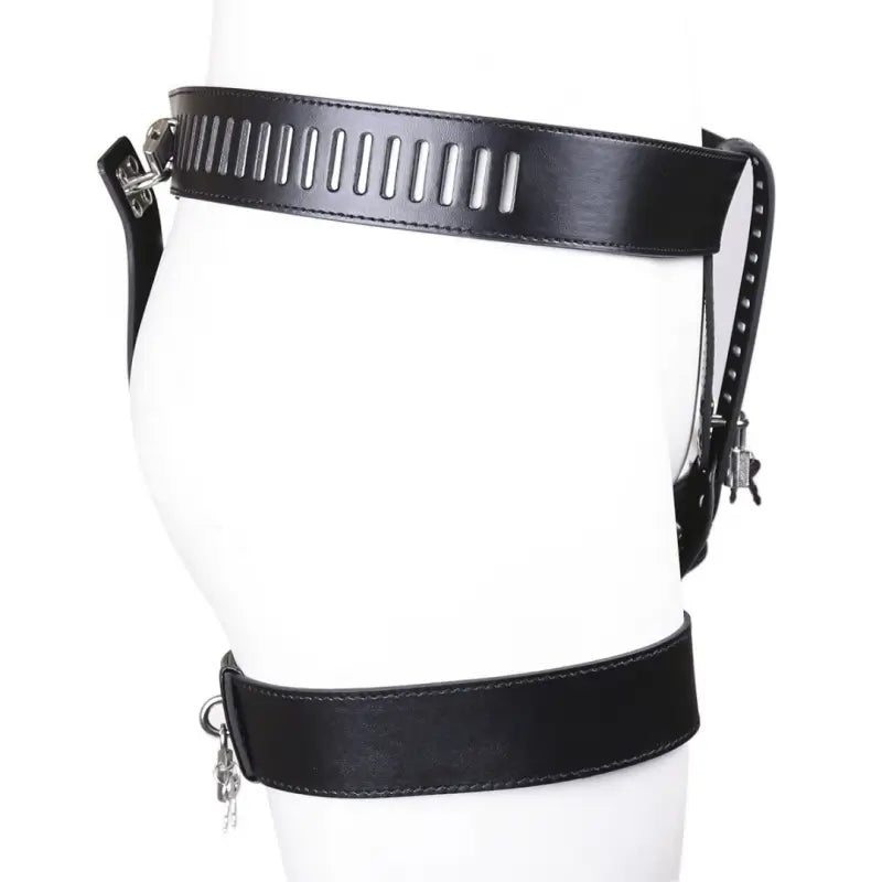 Leather Chastity Belt for Women – Adjustable Lockable Harness