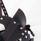 Fox BDSM Mask with O-Ring Gag - Adjustable Faux Leather Harness