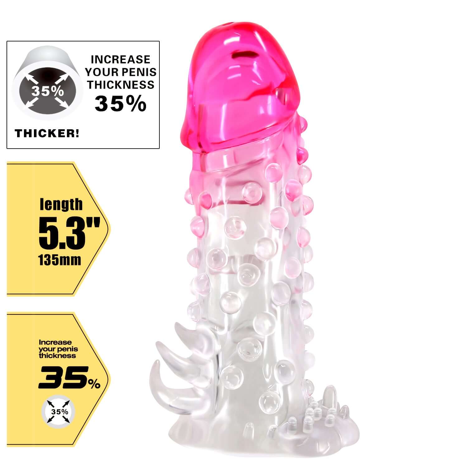 Penis Sleeve — Ribbed TPR Extension, Adds Girth & Discreet Shipping