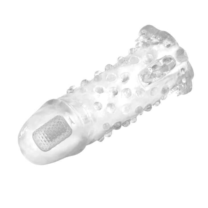 Vibrating Cock Sleeve — TPR Extension, Ribbed Texture, Tip Vibration