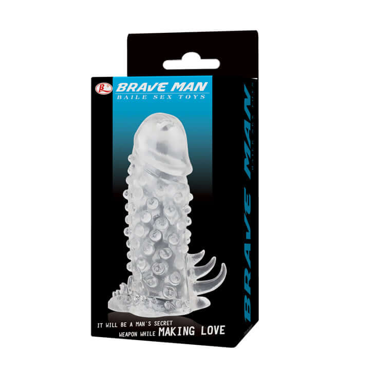 Textured Penis Sleeve — TPR Extension, Ribbed, Waterproof, Discreet