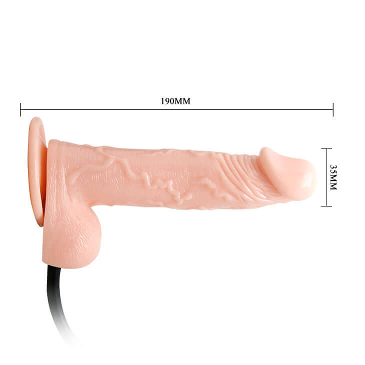 Inflatable TPR Dildo — Suction Base, Hand Pump, Waterproof