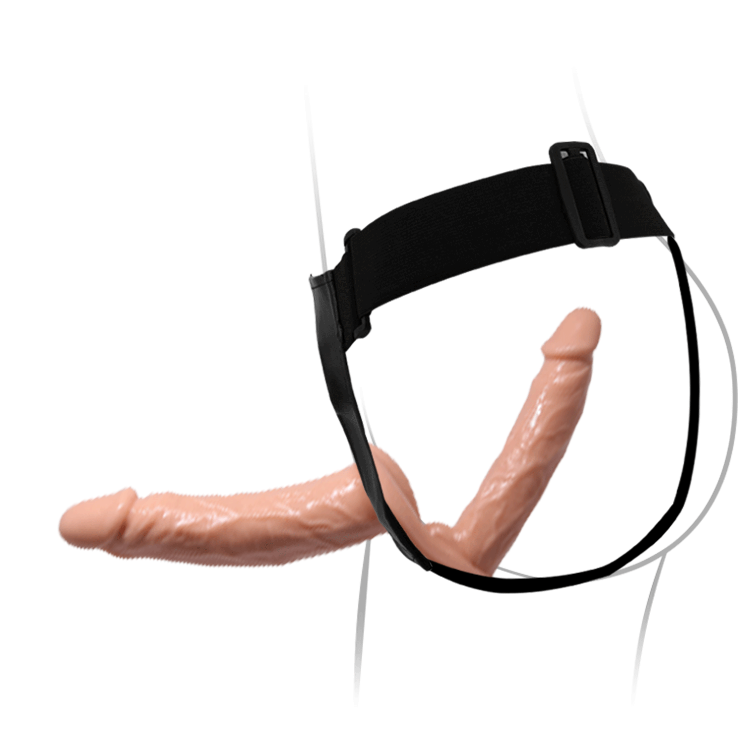 Double‑Ended Strap‑On Dildo — Realistic TPR, Adjustable Harness