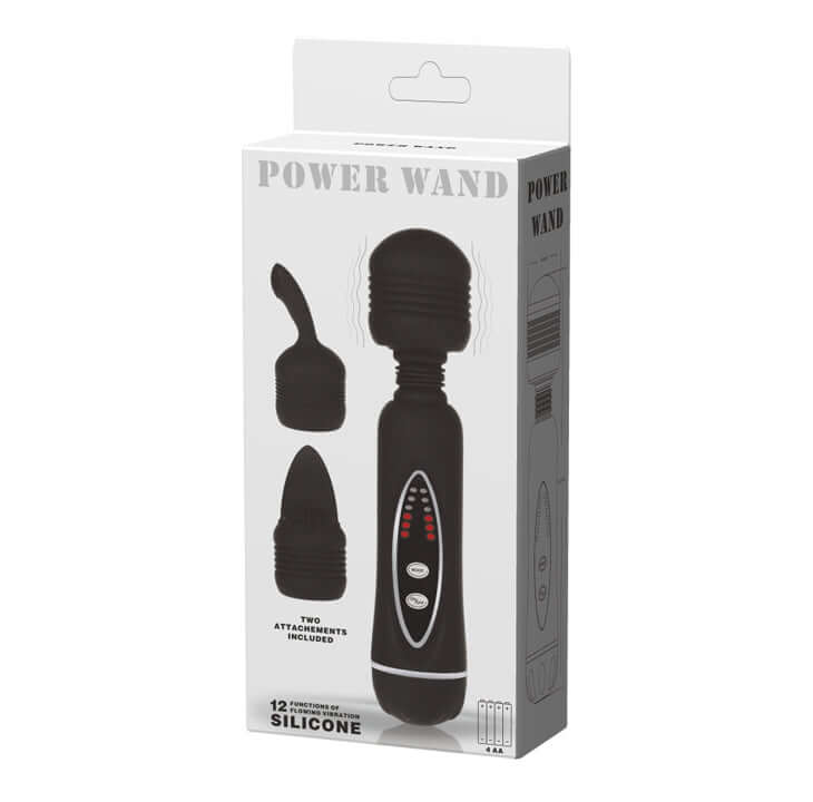 Power Wand Massager — 12 Modes, Silicone Head, Flexible Neck