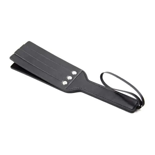 Split Slapper Spanking Paddle, Red Patent PU with Wrist Loop