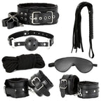 7-Piece Plush Bondage Kit — PU Leather Restraints