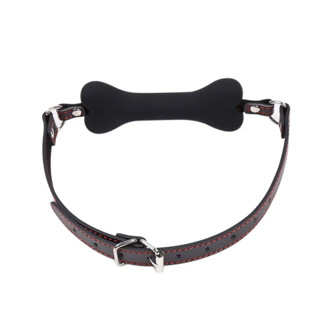 Bone-Shaped Silicone Gag – Adjustable Pet Play Mouth Gag for Couples BDSM