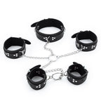 Hogtie Kit: 5-Piece PU Leather Bondage Restraint Set