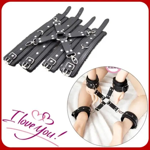 Hogtie Kit – Adjustable Faux‑Fur Lined Restraints for Couples
