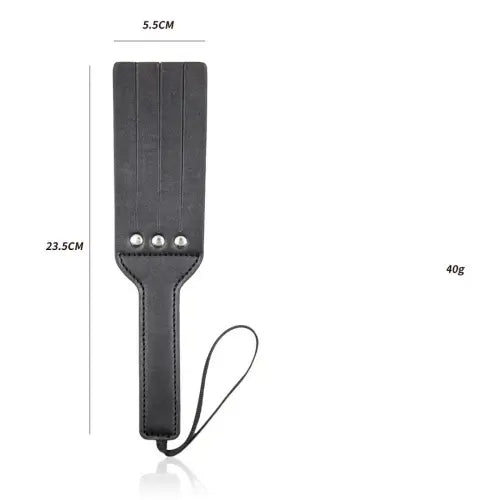 Split Slapper Spanking Paddle, Red Patent PU with Wrist Loop
