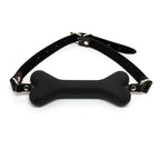 Bone Gag for Puppy Play - Adjustable BDSM Mouth Gag with soft silicone and adjustable straps.