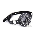 Studded Open Mouth Gag — Adjustable Deep Throat PU Leather BDSM Toy