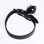 Leather BDSM Collar with Bell - Adjustable Bondage Restraint