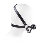 Leather Harness Ball Gag — Adjustable Silicone Ball Gag for Couples