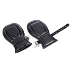 Locking PU Padded Bondage Mittens — Adjustable Sponge Restraint Gloves