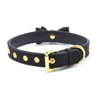 Kawaii Bow Bell Day Collar – Adjustable Soft PU, Gold Hardware