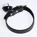 Leather BDSM Collar with Bell - Adjustable Bondage Restraint