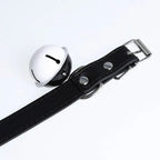 Leather BDSM Collar with Bell - Adjustable Bondage Restraint