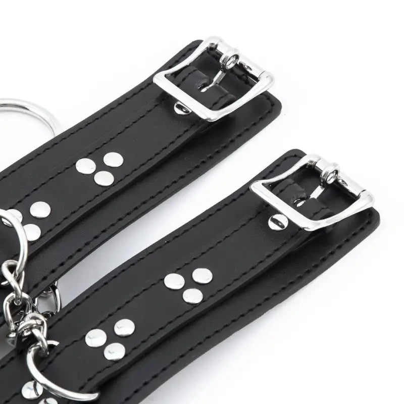 Hogtie Kit: 5-Piece PU Leather Bondage Restraint Set