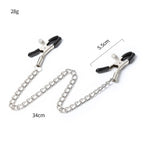 Adjustable Metal Nipple Clamps with Chain, Body‑Safe Rubber Tips