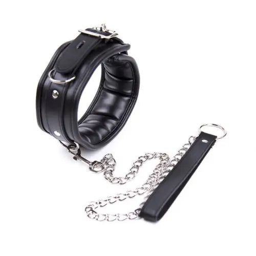 Collar and Leash Adjustable PU Leather Padded