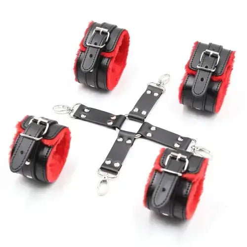 Hogtie Kit – Adjustable Faux‑Fur Lined Restraints for Couples