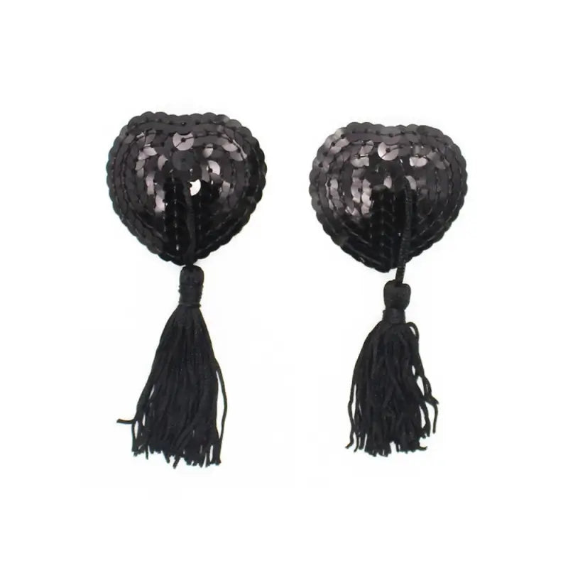 Heart Shaped Nipple Covers with Sequins + Tassels